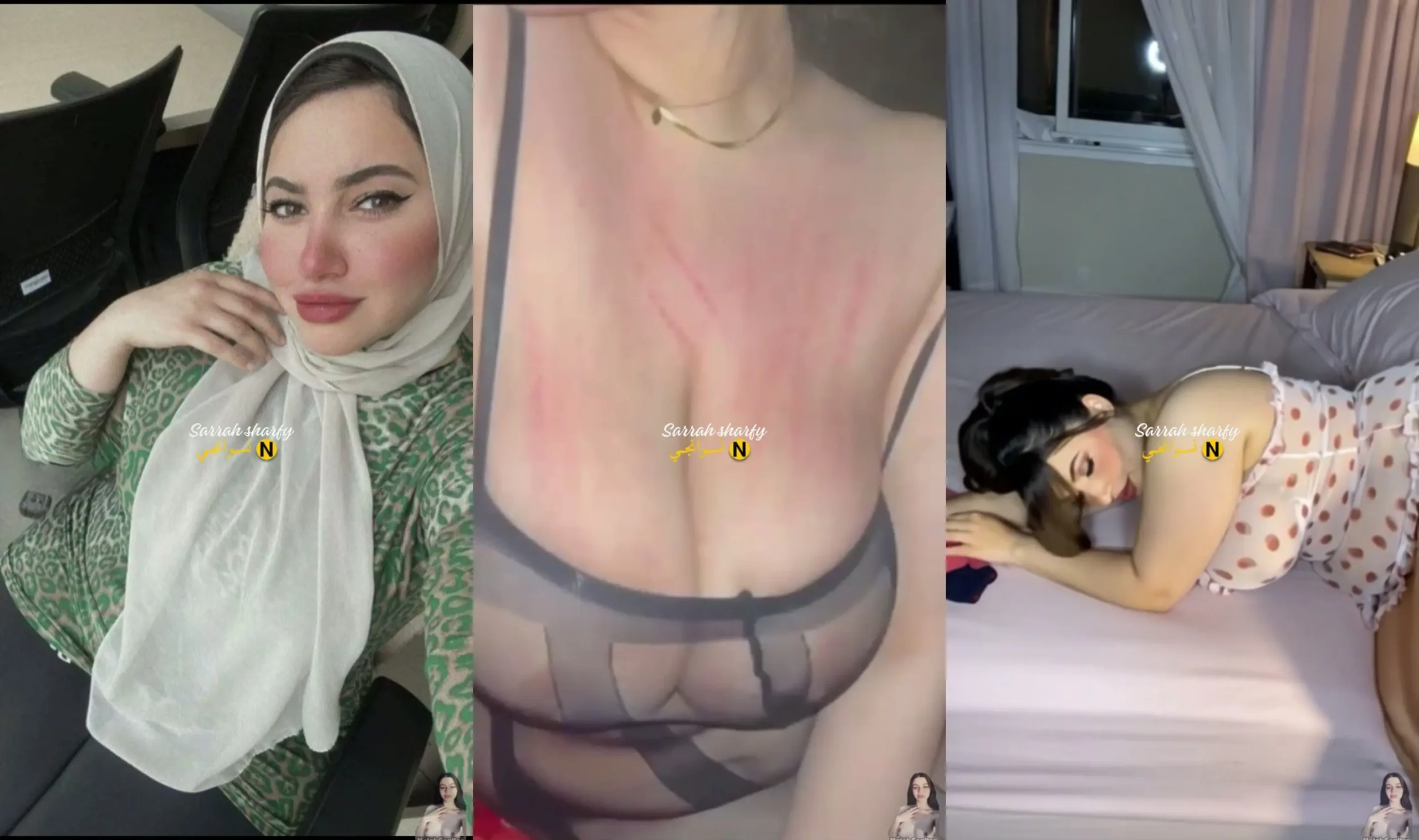 نودز فرسة محجبة بيضاء بتفرج على بزازها الكبيرة